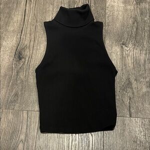 Zara turtleneck tank in black